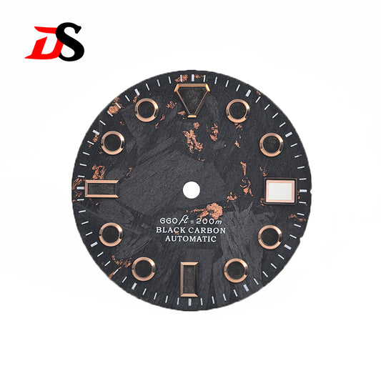 Carbon Fiber Dial 28.5mm NH35 Dial Rose gold Black Lume GS