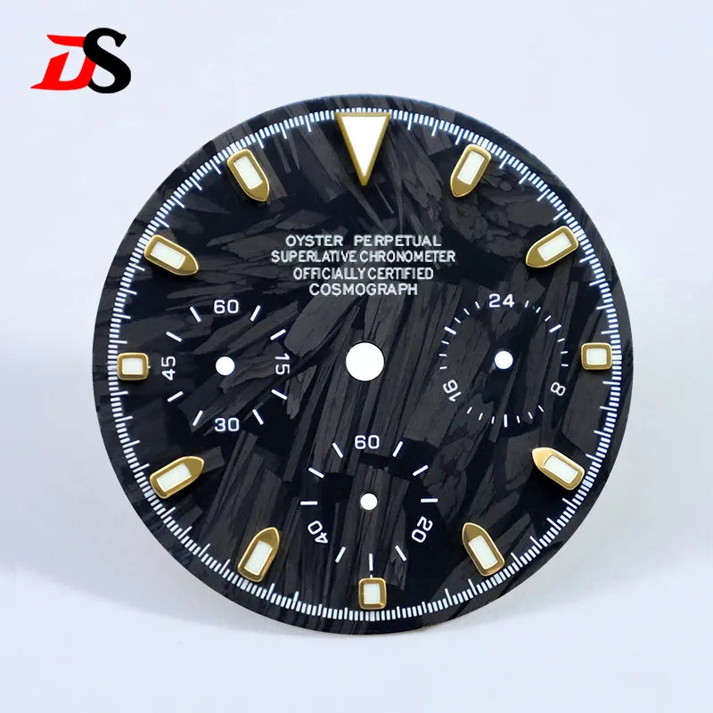 29.5mm Dial Carbon Fiber Blue Lume for VK63 Movement Black Lume