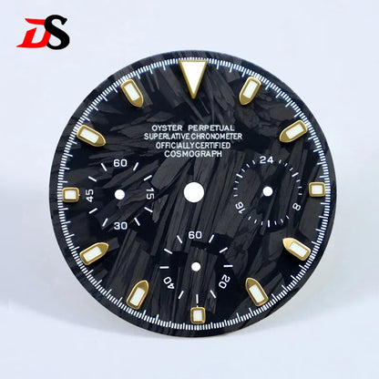 29.5mm Dial Carbon Fiber Blue Lume for VK63 Movement Black Lume