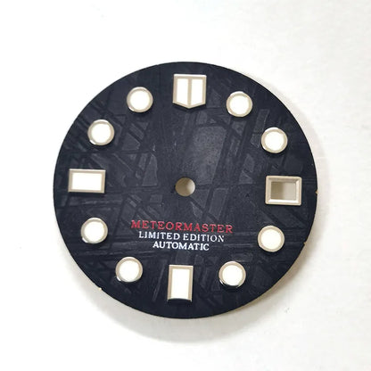 Black Meteorite Dial Natural BGW C3 Lume NH35NH36 Movement 28.5mm