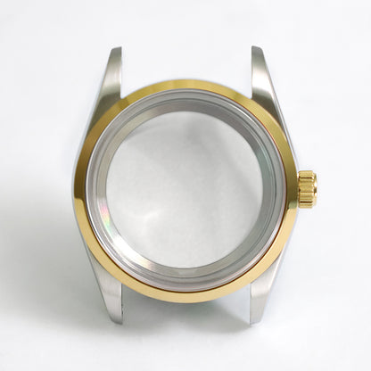 36mm Oyster Case Glass Back Rose Gold Steel Sapphire AR Coating