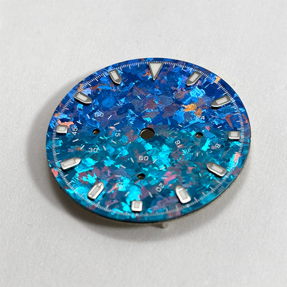 29.5mm Ice Crystal Titanium Dial Suitable for VK63 Movement Blue Lume Watch Accessories