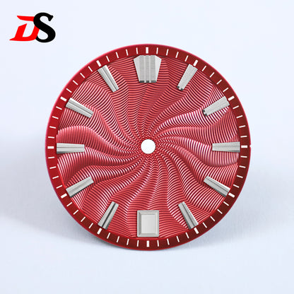 Guilloche 28.5mm  Dial GS MOD Silver Index No Lume Sterile NH35NH34NH38 Movement 3 O'clock /6O'clock /no Date