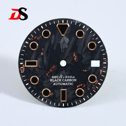 High Quality Carbon Fiber Dial Black Lume for MIYOTA 9015 /ETA2824 Movement 28.5MM