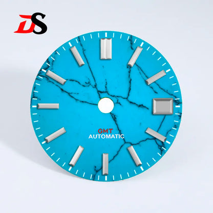 28.5mm Dial Natural Turquoise Dial NH34GMT Movement No Lume