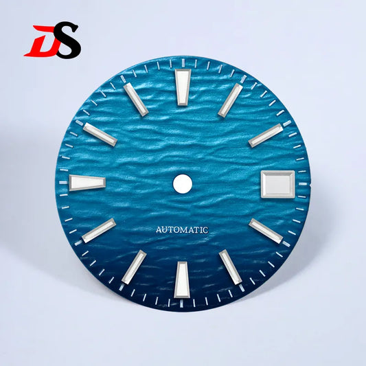 Gradient NH35 Dial 28.5mm Wave Pattern Dial Blue Lume for NH35/NH38 Movement