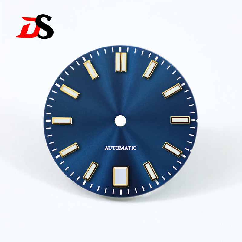 Sunburst Blue Lume Dial 6 O'clock NH35 28.5mm