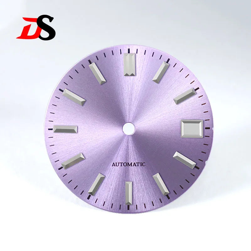 Envelope Index 28.5mm Sunburst Matte Black Dial No Lume for NH35 Movement