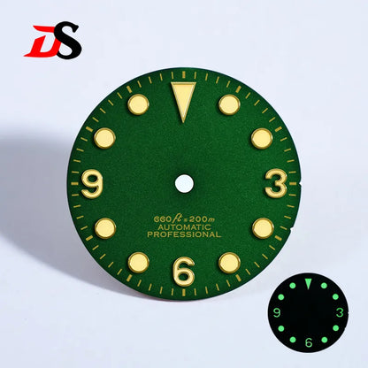 369 Matte Dial Black Tudor-style NH38 Movement Green Lume