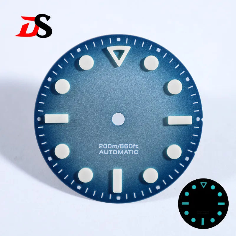 Matte Dial Hollow Index 28.5mm Dial blue Lume for NH35 ETA2824/MIYOTA 9015 Movement No Date