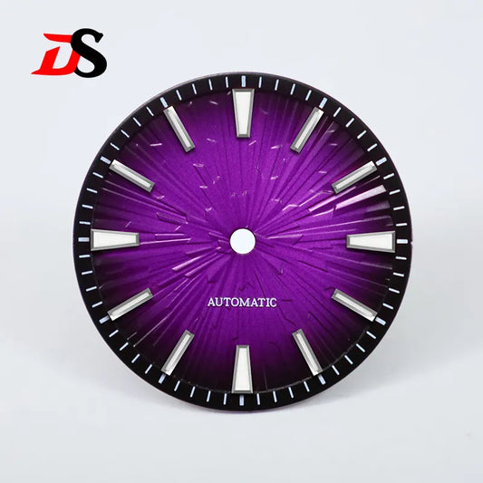 Gradient Wood Grain 28.5mm Dial Blue Lume for NH35/NH38 Movement 3 O'clock Date/no Date