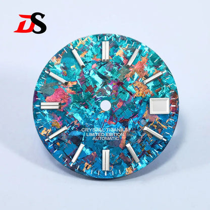 28.5mm Dial Crystal Titanium Text Dial Chaotic Texture No Lume NH35 Movement