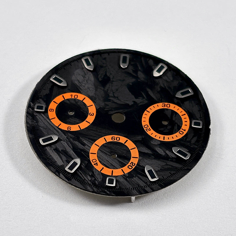 29.5mm Dial Carbon Fiber Blue Lume for VK63 Movement Black Lume