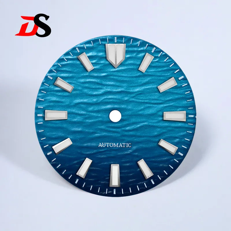 Gradient Wave Dial 28.5mm Blue Lume Date for NH35/NH38 Movement