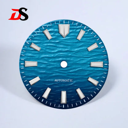 Gradient Wave Dial 28.5mm Blue Lume Date for NH35/NH38 Movement