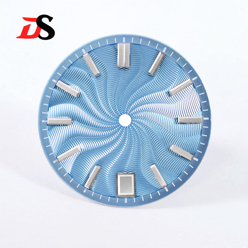 Guilloche Watch Dial 28.5mm No Lume NH35 Sterile Ice Blue Smoky Purple NH34 NH38 No Date