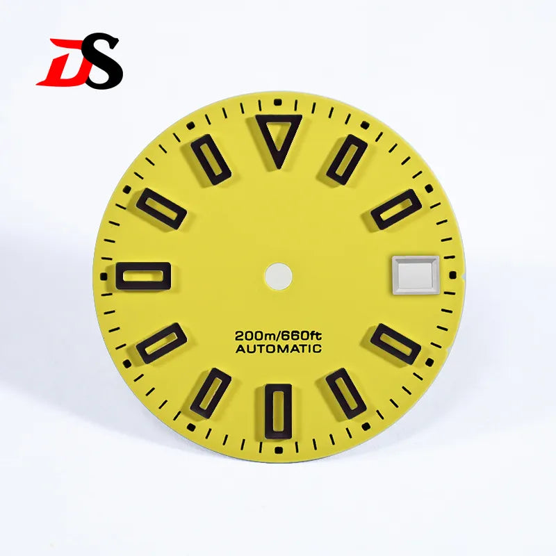 28.5mm Matte Dial Hollow Index Dark Green Lume SKX007 for NH36 Movement 3 O'clock date/No Date Window