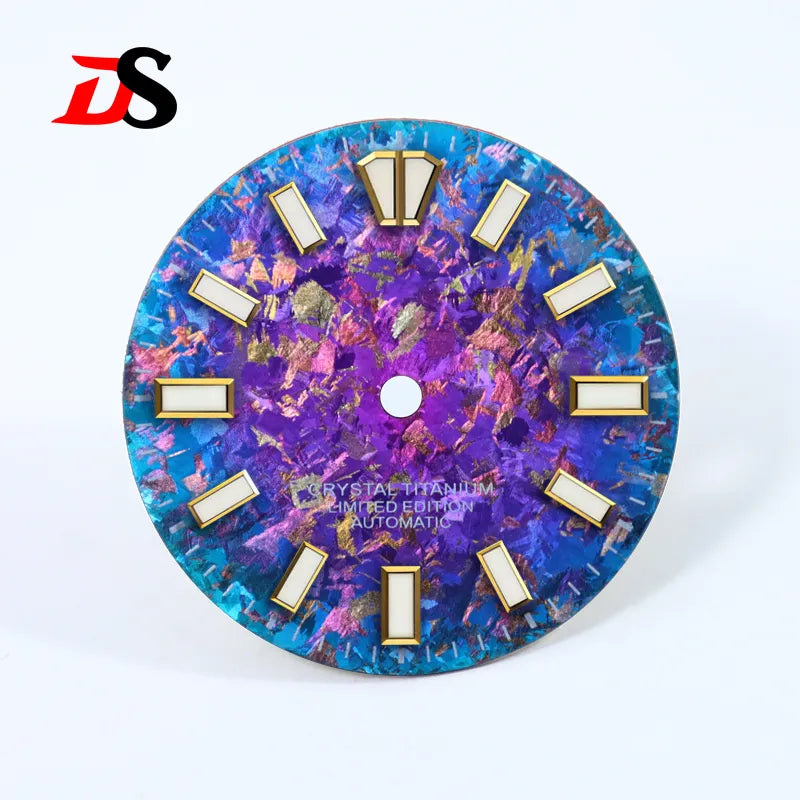 28.5mm Ice Crystal Titanium Dial Blue Lume NH35 Movement