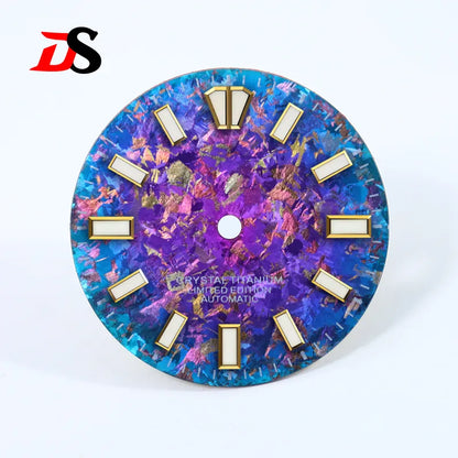 28.5mm Ice Crystal Titanium Dial Blue Lume NH35 Movement