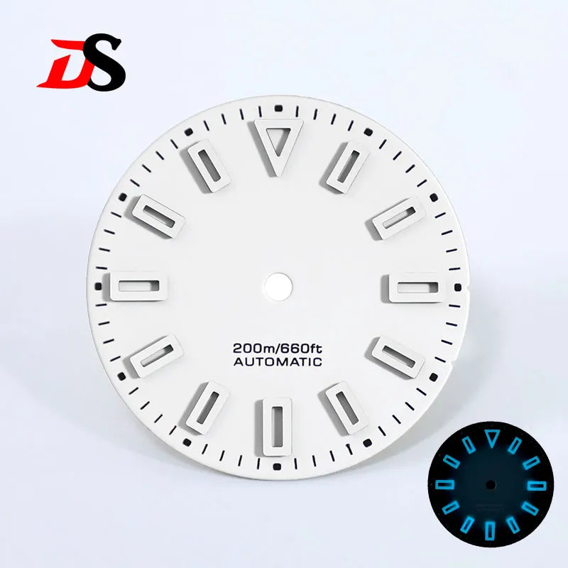 28.5mm Matte Dial Hollow Index BGW9 C3 Lume SKX007 for NH36 Movement No Date Window