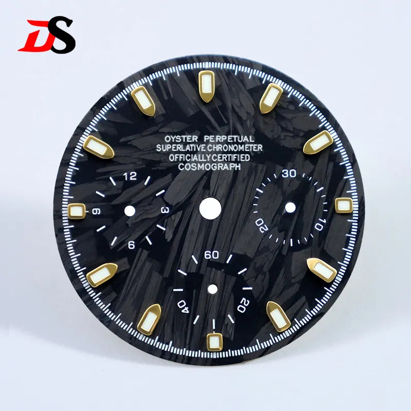 Carbon Fiber Dial Blue Lume for VK63 Movement Black Lume 29.5mm Dial