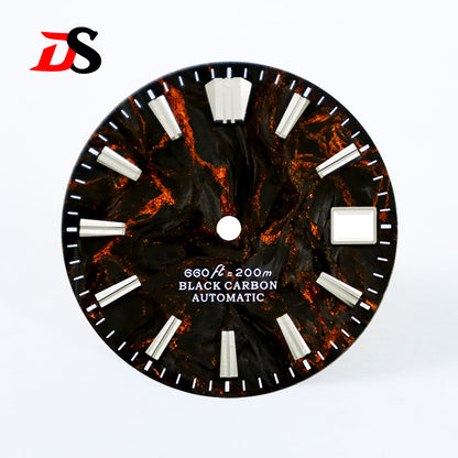 Red Lava Carbon Fiber No Lume NH35 NH38 Movement 28.5mm