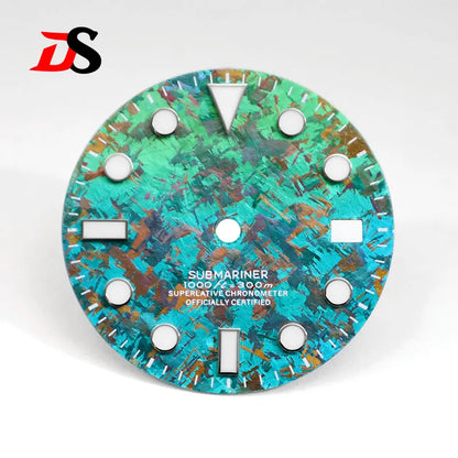 28.5mm Watch Dial SUB Crystal Titanium Texture BGW9 C3 Lume ETA2824Movement