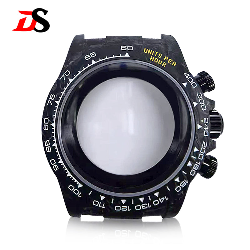 38mm Carbon Fiber Case Carbon Fiber Bezel Sapphire Glass Multi-function Case 3ATM Fit VK63/4130 Movement