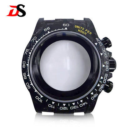 38mm Carbon Fiber Case Carbon Fiber Bezel Sapphire Glass Multi-function Case 3ATM Fit VK63/4130 Movement