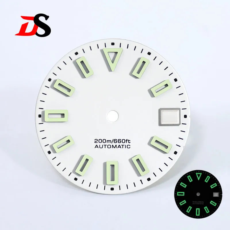 28.5mm Matte Black Dial Hollow Index BGW9 C3 Lume SKX007 for NH36 Movement
