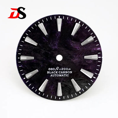 28.5mm Rich Color Lava Texture Carbon Fiber Dial BGW9 C3 Lume for NH35 Movement No date