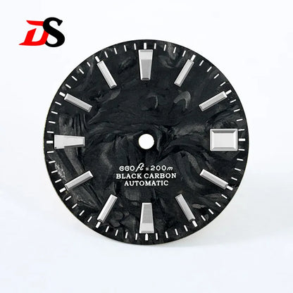 28.5mm Dial Lava Carbon Fiber Blue Lume for NH35 NH38 Movement