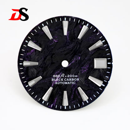 28.5mm Dial Rich Color Lava Texture Carbon Fiber Dial BGW9 C3 Lume for NH35 Movement 3o'clock date
