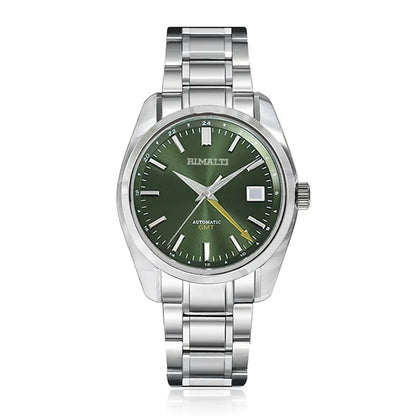 RIMALTI 40mm44gs Case Sapphire Crystal Sunburst Mechanical Men's Watch GMT NH34 Movement Is Suitable for 32.5mm Dial