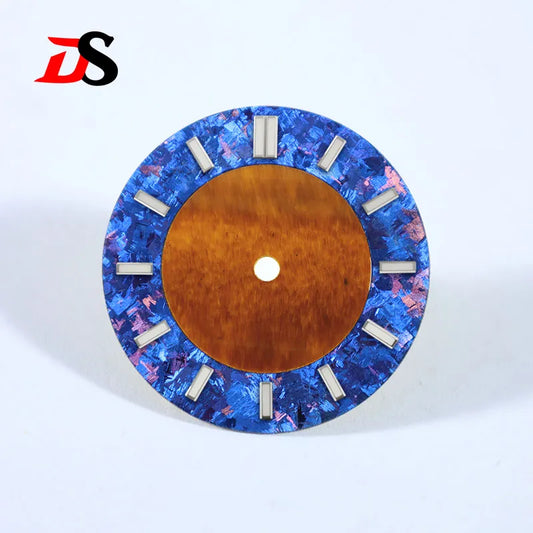 No Tick Mark Dial Blue Lume Lapis Lazuli Cryolite Dial Creative Stitching NH38 Movement No Date Tiger's Eye Blue Sand