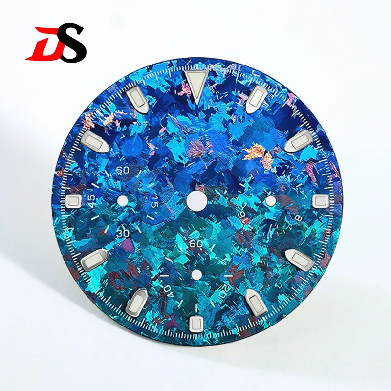 29.5mm Ice Crystal Titanium Dial Suitable for VK63 Movement Blue Lume Watch Accessories