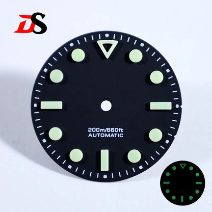 Hollow Index Matte Dial 28.5mm Dial Green Lume for NH35 ETA2824/MIYOTA 9015 Movement No Date