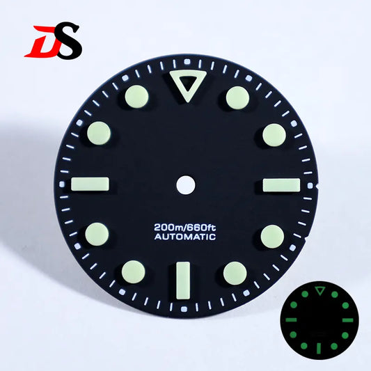 Hollow Index Matte Dial 28.5mm Dial Green Lume for NH35 ETA2824/MIYOTA 9015 Movement No Date