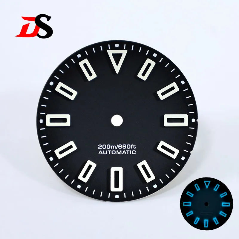 28.5mm Matte Dial Hollow Index BGW9 C3 Lume SKX007 for NH36 Movement No Date Window