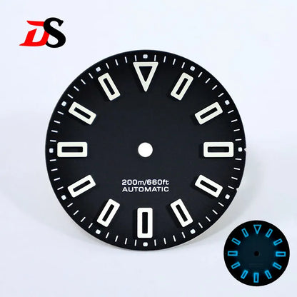 28.5mm Matte Dial Hollow Index BGW9 C3 Lume SKX007 for NH36 Movement No Date Window