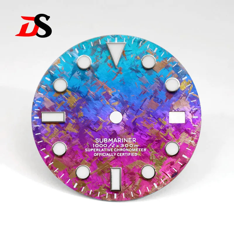 28.5mm Watch Dial SUB Crystal Titanium Texture BGW9 C3 Lume ETA2824Movement