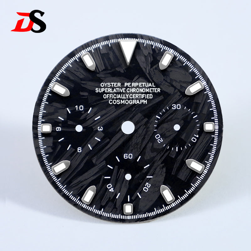 29.5mm Dial Carbon Fiber Blue Lume for VK63 Movement Black Lume