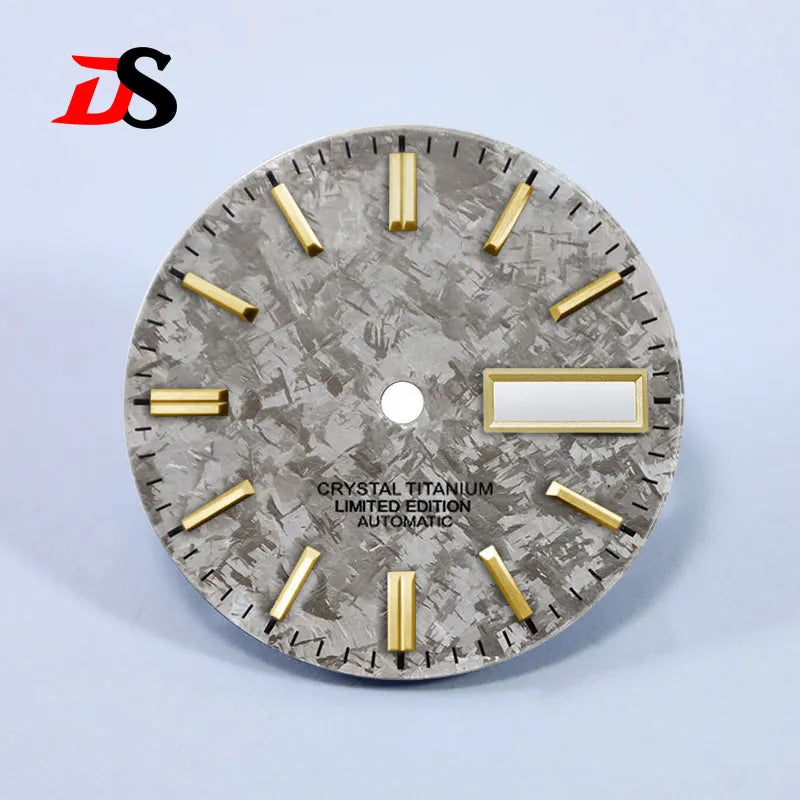 Ice Crystal Titanium Dial 28.5mm DAY DATE No Lume NH35 NH36 Movement