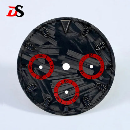 Carbon Fiber Dial Blue Lume for VK63 Movement 29.5mm Black Lume