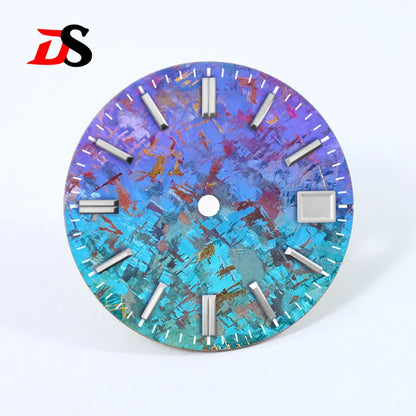 Gradient Blue Purple Dial Crystal Titanium Texture 28.5mm NO Lume NH35 Movement
