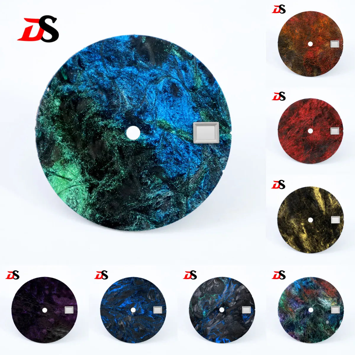 28.5mm Carbon Fiber Dial Rich Color Lava Texture Blank Surface NH35NH38 Movement Date
