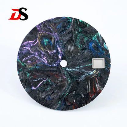 28.5mm Carbon Fiber Dial Rich Color Lava Texture Blank Surface NH35NH38 Movement Date