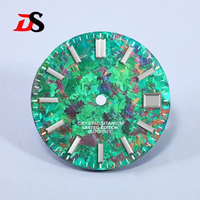 Ice Crystal Titanium Text Dial Chaotic Texture 28.5mm Dial No Lume NH35 Movement