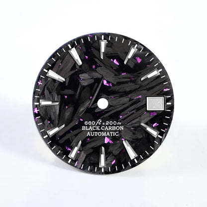 Broken Gold Carbon Dial BGW9 C3 Lume Gold Index Fit NH35 NH36 Movement  28.5mm