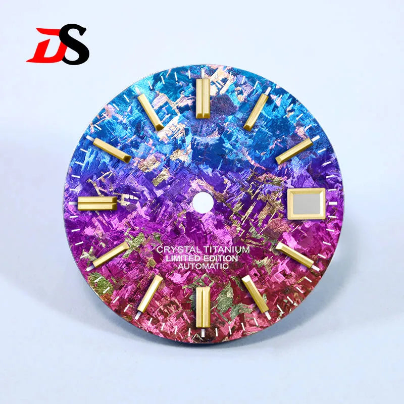 28.5mm Dial Crystal Titanium Text Dial Chaotic Texture No Lume NH35 Movement